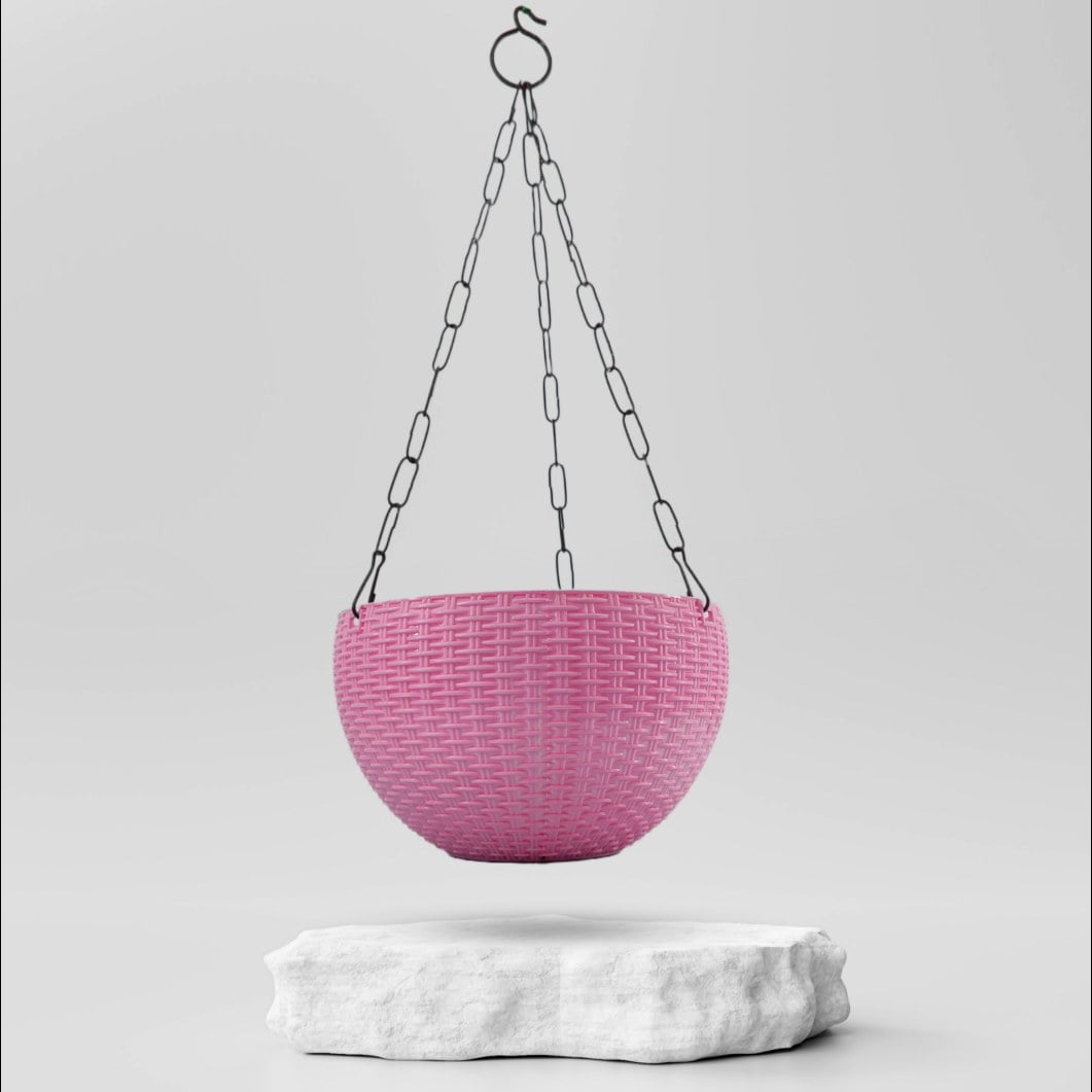 Buy 9" Hanging Pink Plastic Pot ₹85.00 Online in Ahmedabad