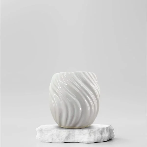 5" White Curly Ceramic Pot | IMG 20230805 WA0111